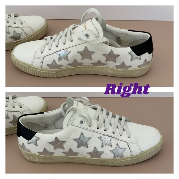 Saint Laurent Court Classic California Metallic Sneakers Sz 7 - Picture 8 of 12